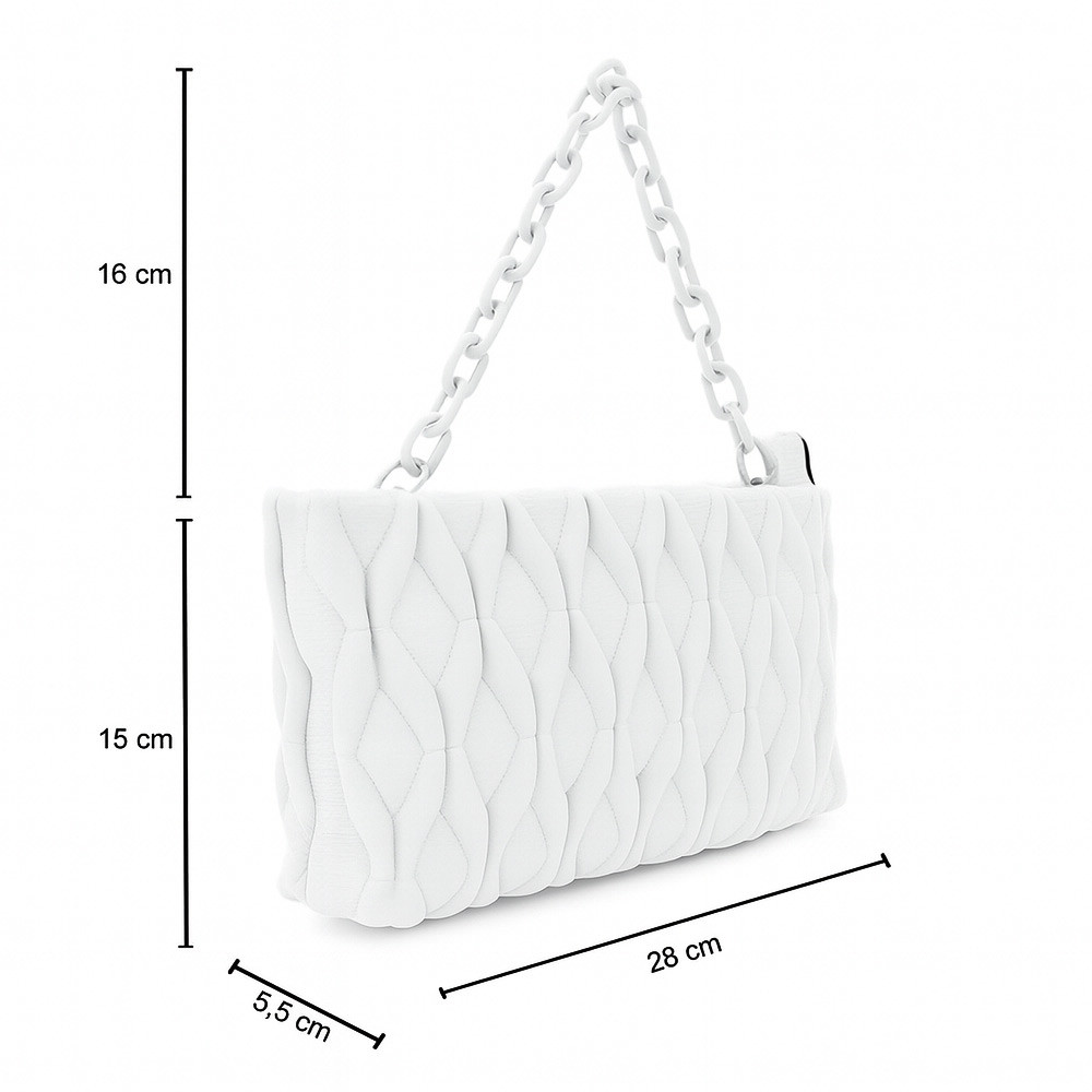 Bílá netradiční prošívaná crossbody dámská kabelka Azzini