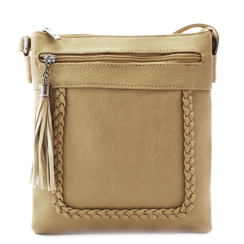 Světle hnědá crossbody dámská kabelka Bakest