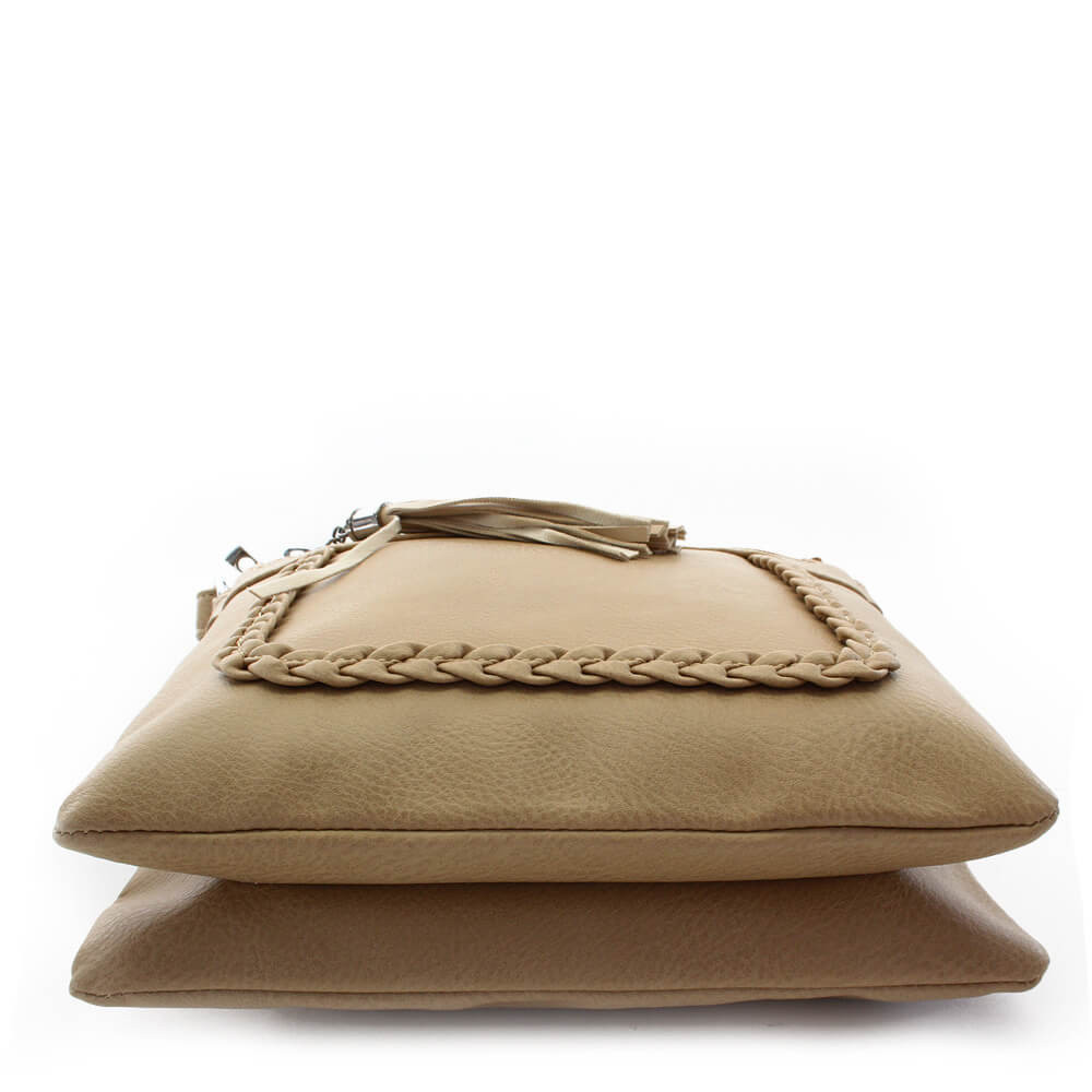 Světle hnědá crossbody dámská kabelka Bakest