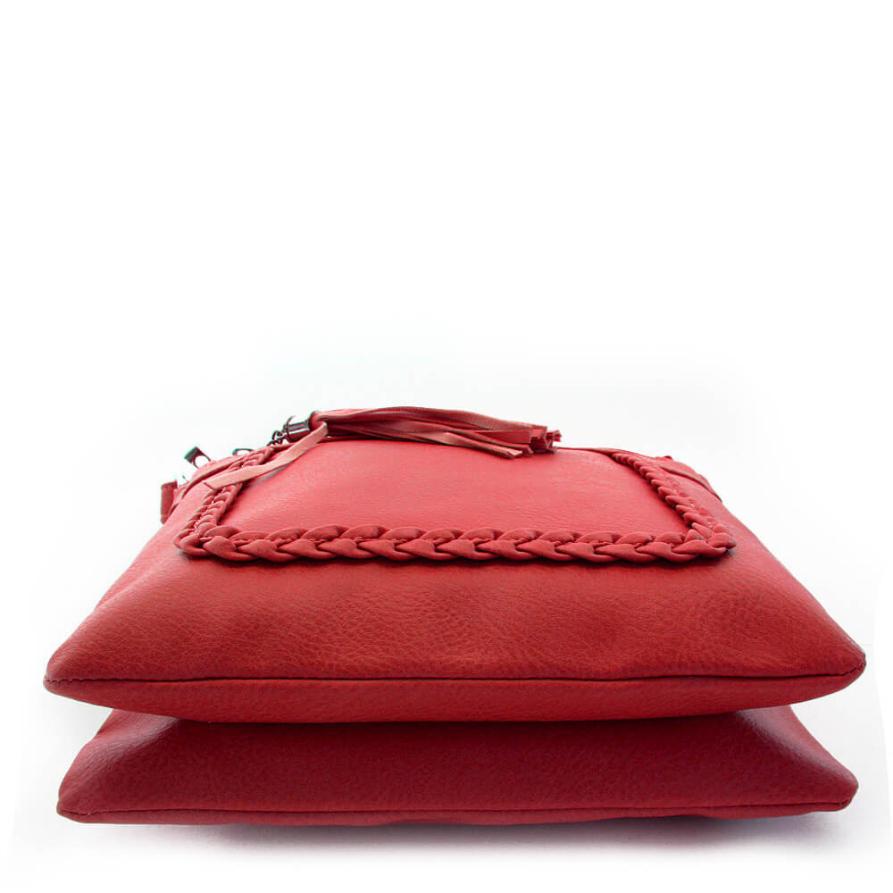 Červená crossbody dámská kabelka Bakest