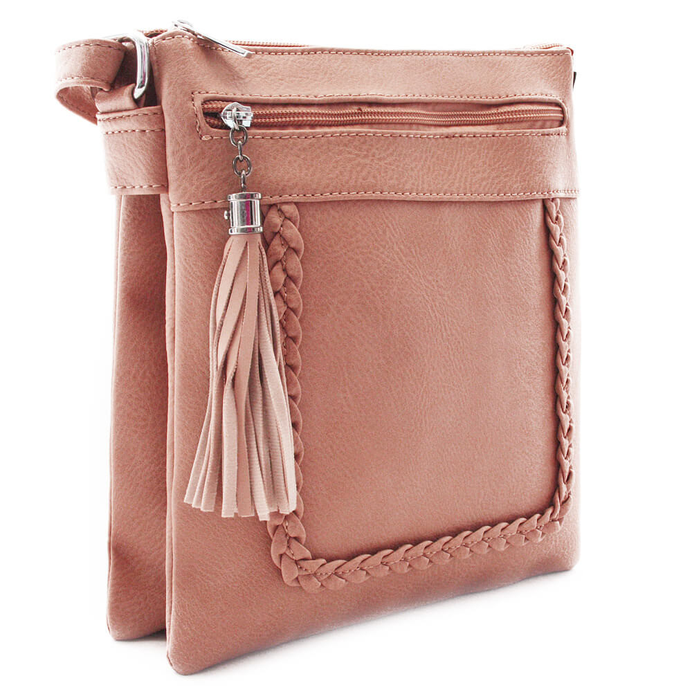 Růžová crossbody dámská kabelka Bakest
