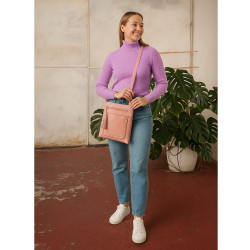 Růžová crossbody dámská kabelka Bakest