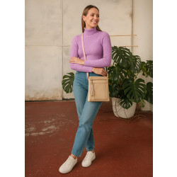 Krémová crossbody dámská kabelka Bakest