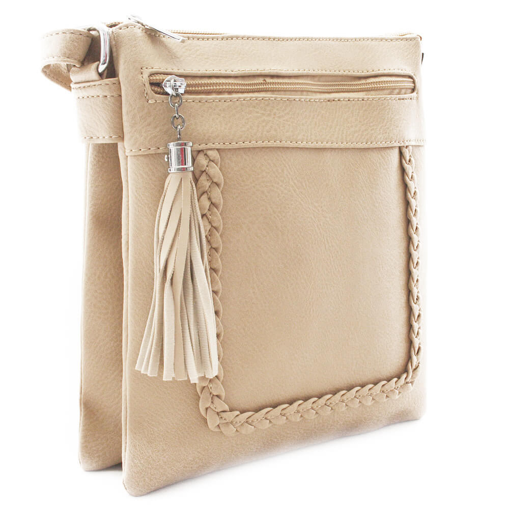 Krémová crossbody dámská kabelka Bakest
