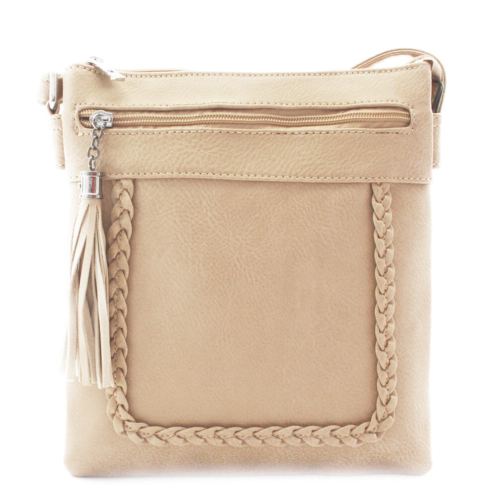 Krémová crossbody dámská kabelka Bakest