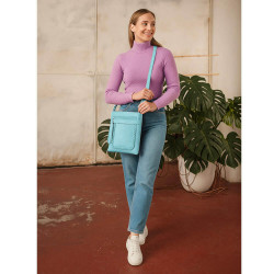Světle modrá crossbody dámská kabelka Bakest