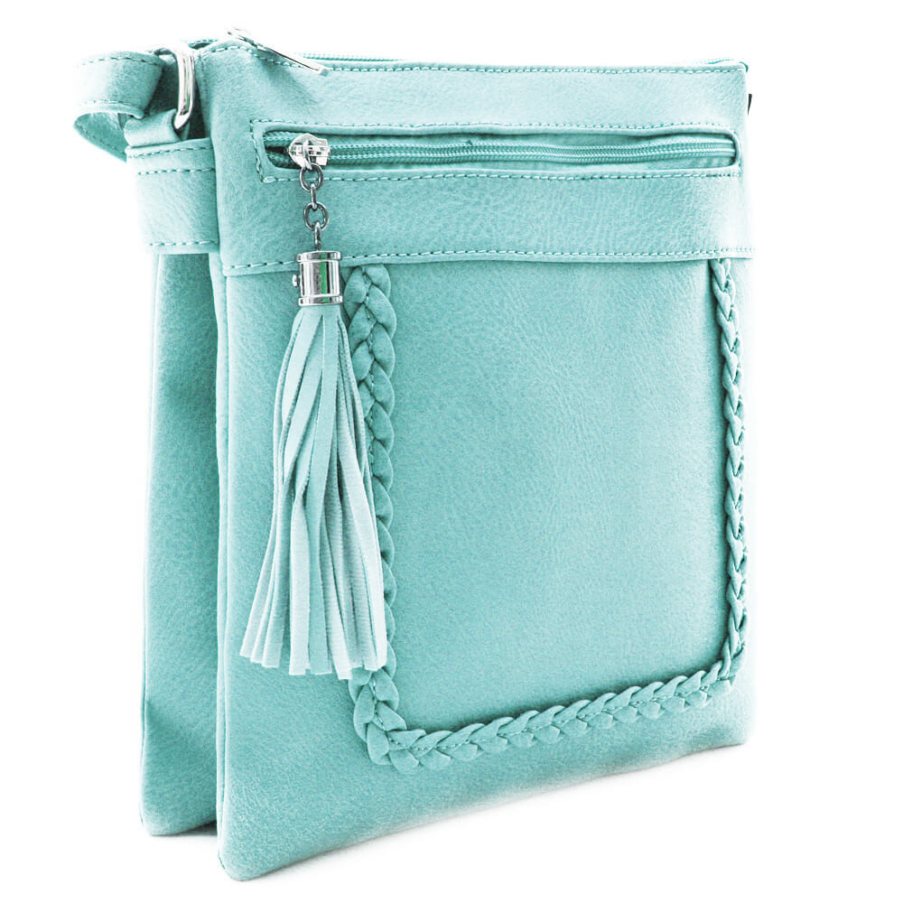 Světle modrá crossbody dámská kabelka Bakest
