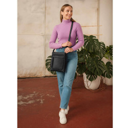 Černá crossbody dámská kabelka Bakest
