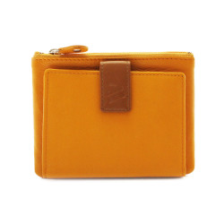 Žlutá malá dámská kožená peněženka se zápinkou Méline