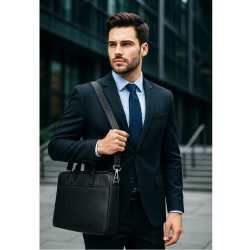 Černá pánská příruční taška na notebook Bertrand