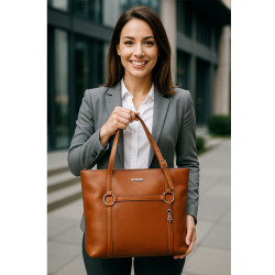 Hnědá elegantní dámská kabelka do ruky i přes rameno Marchand