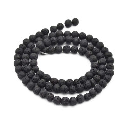 Černý dámský náramek z minerálních kuliček Lava