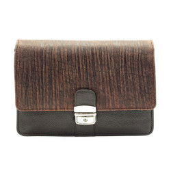 Tmavě hnědá pánská kožená dokladová etue ve stylu BAMBOO Signhild
