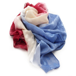 Červenomodrý dámský elegantní hedvábný šátek Caroline
