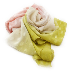 Zelenorůžový dámský elegantní hedvábný šátek Caroline