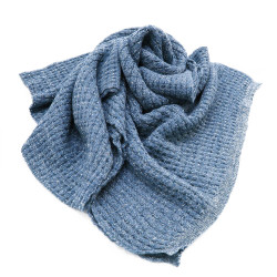 Modrá dámská pletená šála s lesklou nitkou Weber
