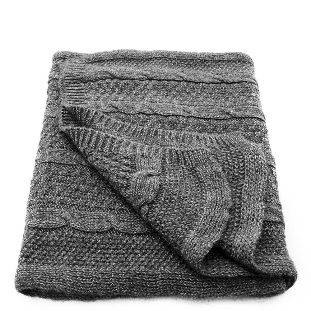 Tmavě šedá dámská pletená šála Thais