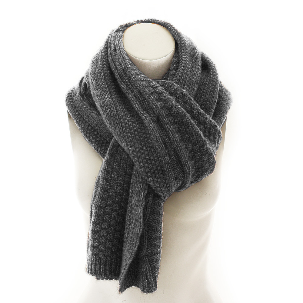 Tmavě šedá dámská pletená šála Thais