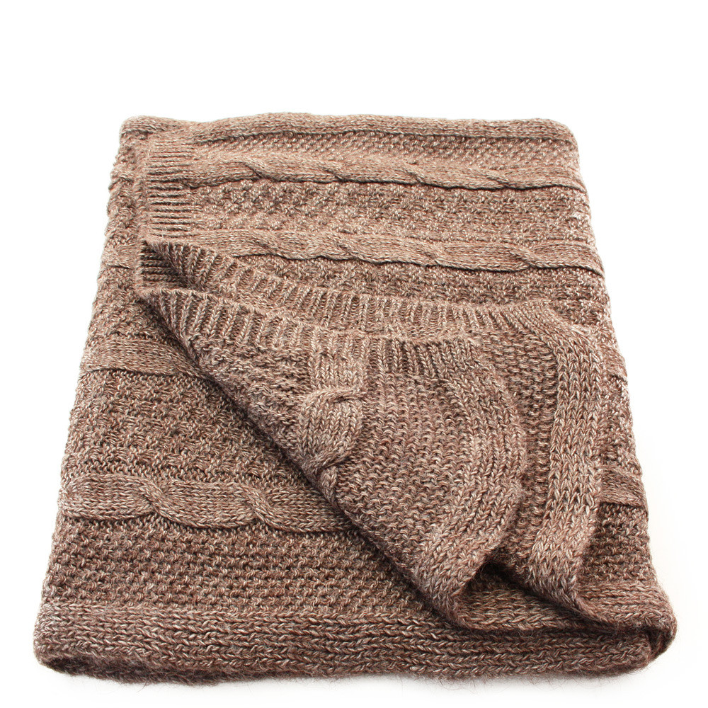 Hnědá dámská pletená šála Thais