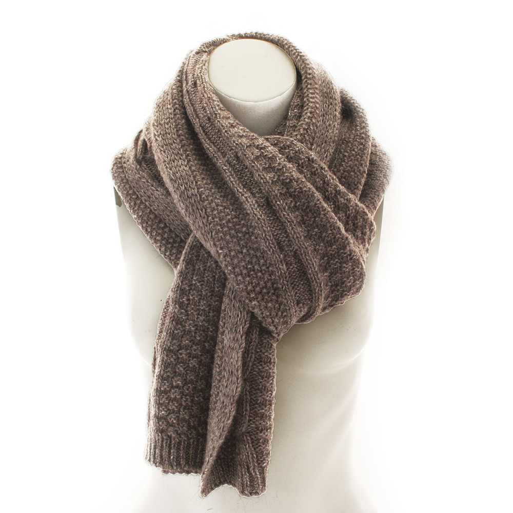 Hnědá dámská pletená šála Thais