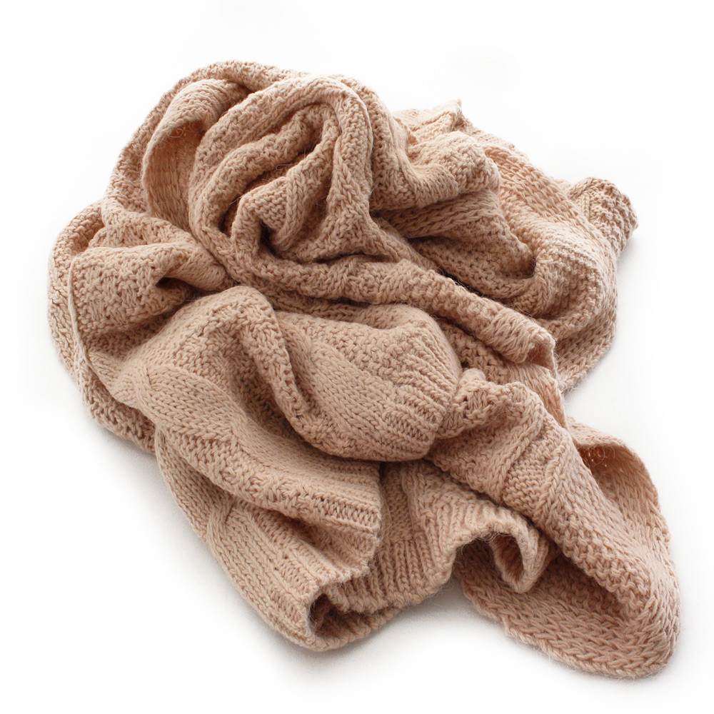 Světle růžová dámská pletená šála Thais