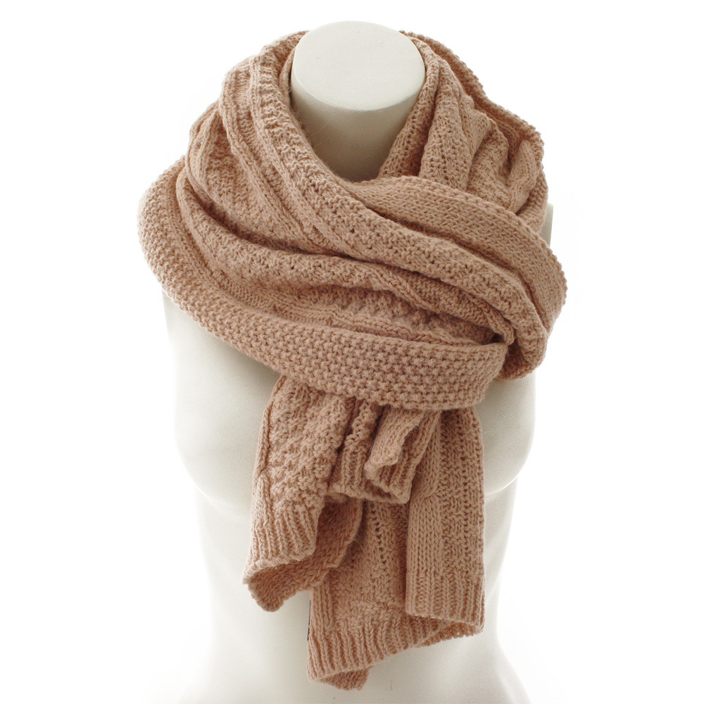 Světle růžová dámská pletená šála Thais