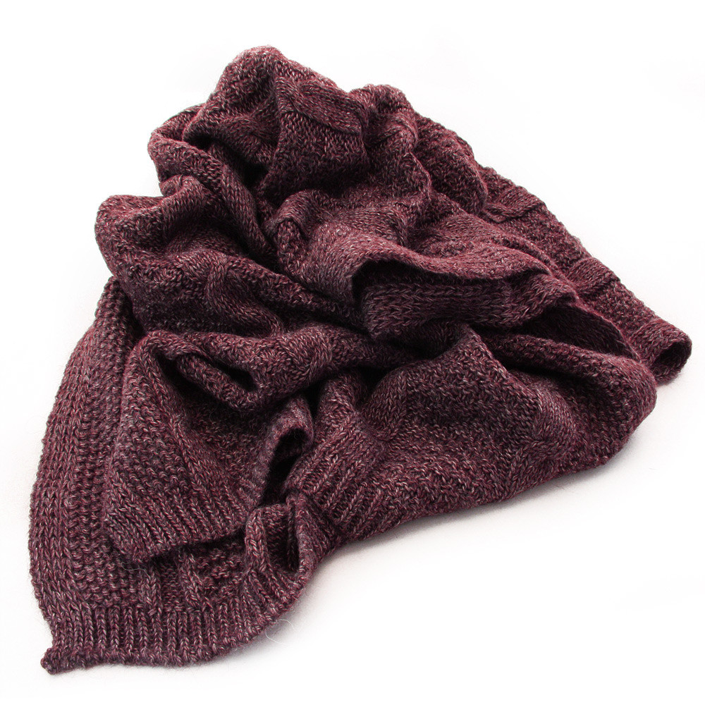Vínově červená dámská pletená šála Thais