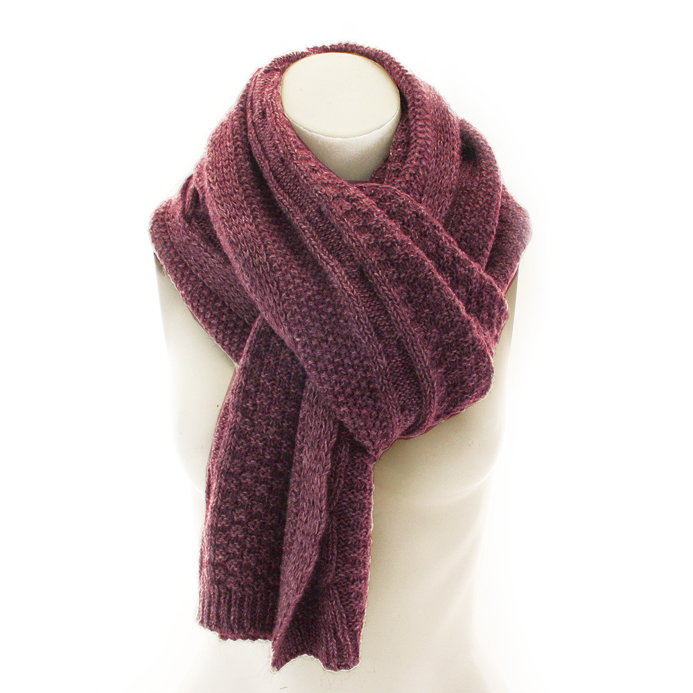 Vínově červená dámská pletená šála Thais