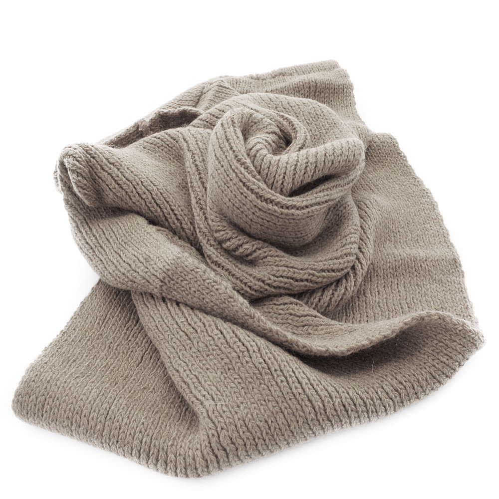 Hnědošedý pletený dámský nákrčník Rivera