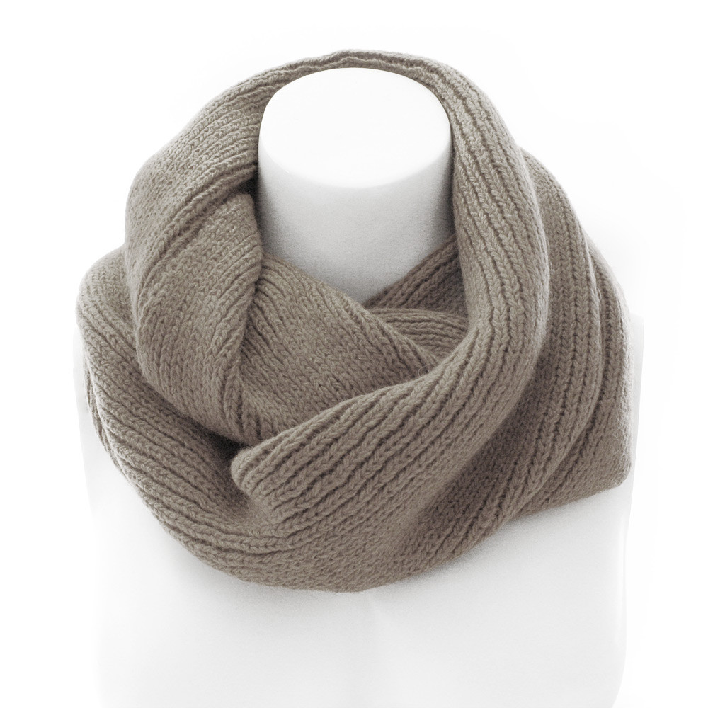 Hnědošedý pletený dámský nákrčník Rivera