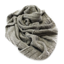 Hnědošedý pletený dámský nákrčník Makoto