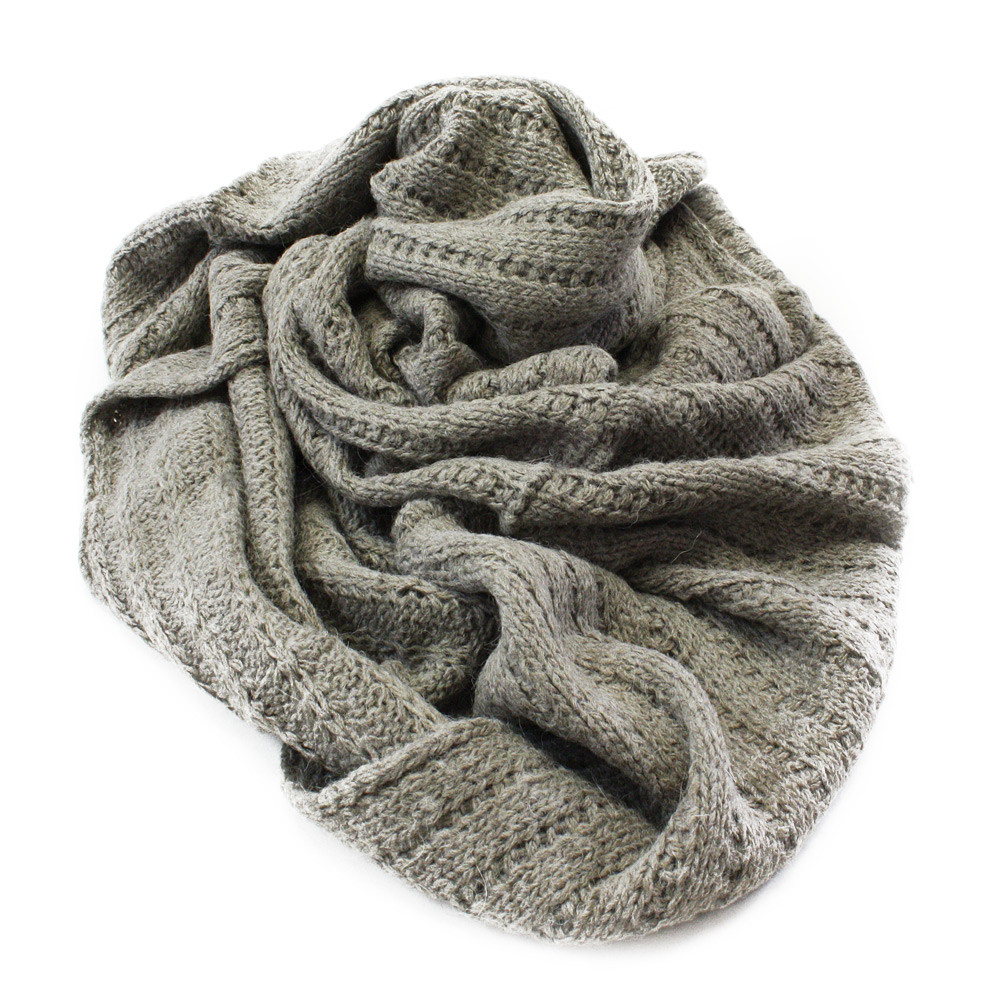 Hnědošedý pletený dámský nákrčník Makoto