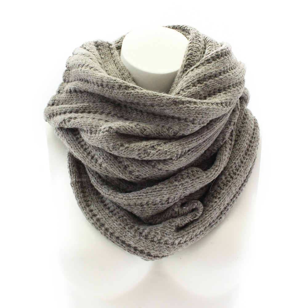 Hnědošedý pletený dámský nákrčník Makoto