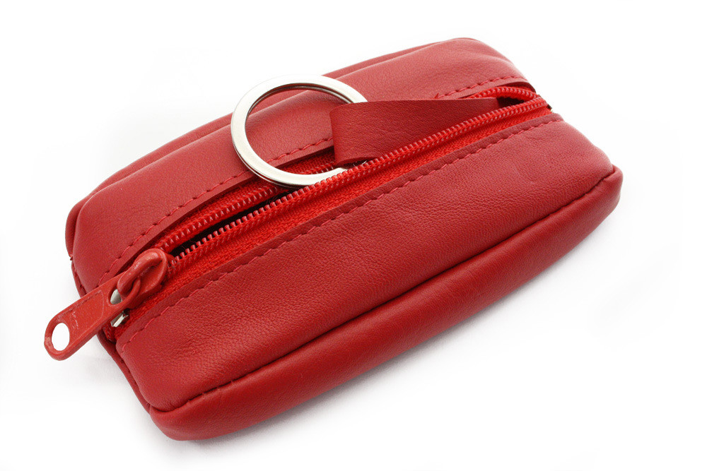 Červená sada dámské kabelky, peněženky a klíčenky Margot