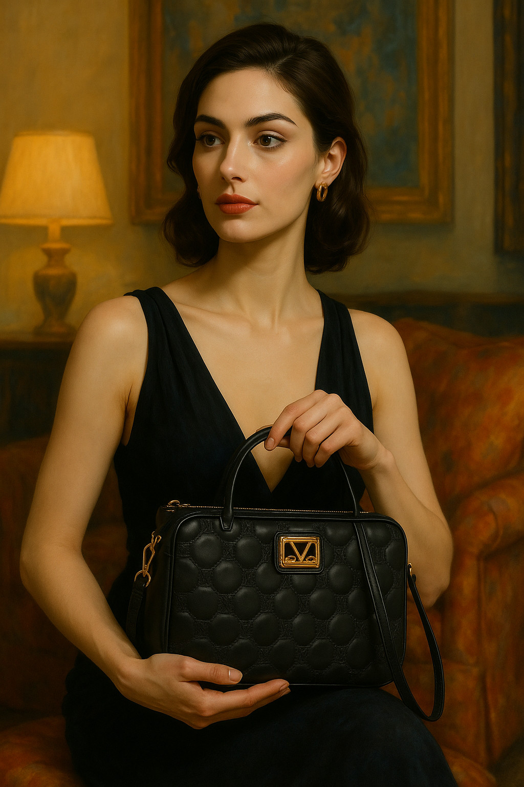 Černá trendy crossbody kabelka Harada