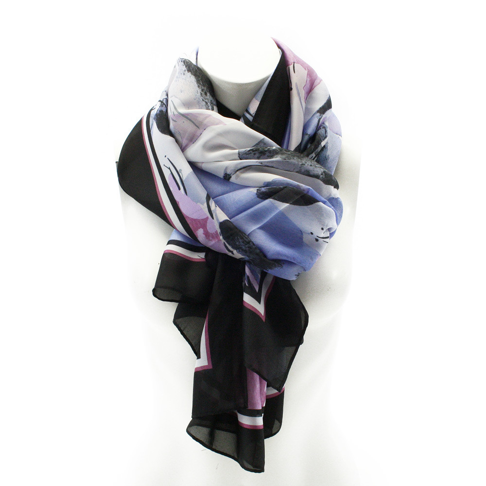 Modrý barevný dámský elegantní šátek Noelia