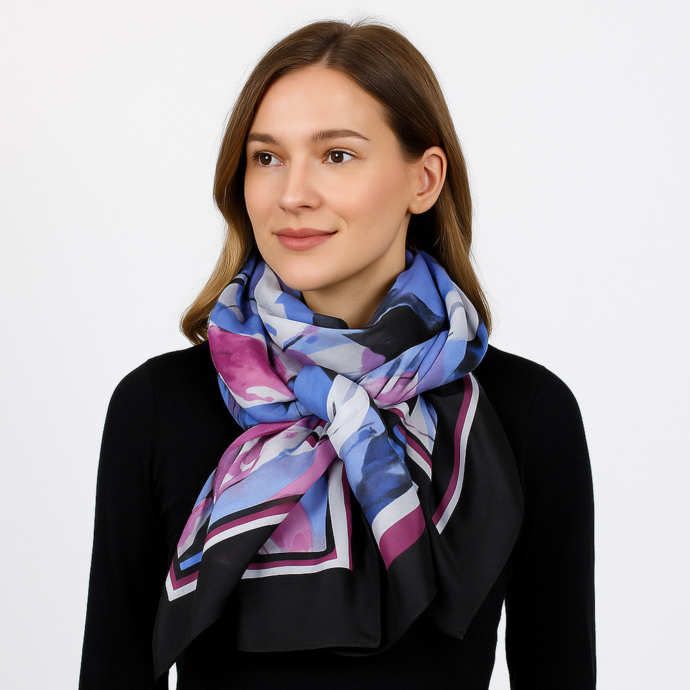 Modrý barevný dámský elegantní šátek Noelia