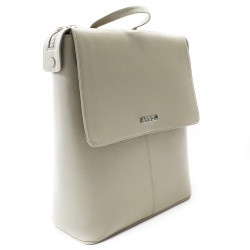 Šedobéžová sada dámského batohu, etue a klíčenky Hamada