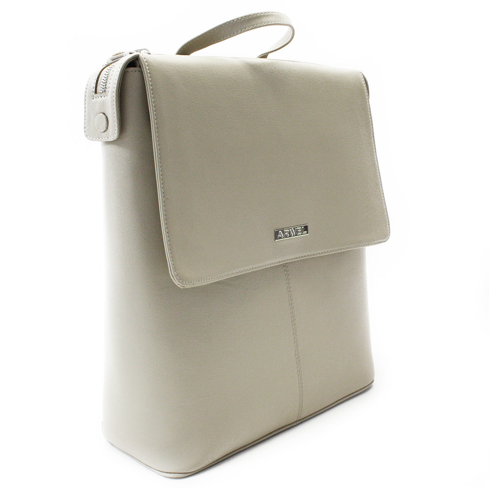 Šedobéžová sada dámského batohu, etue a klíčenky Hamada