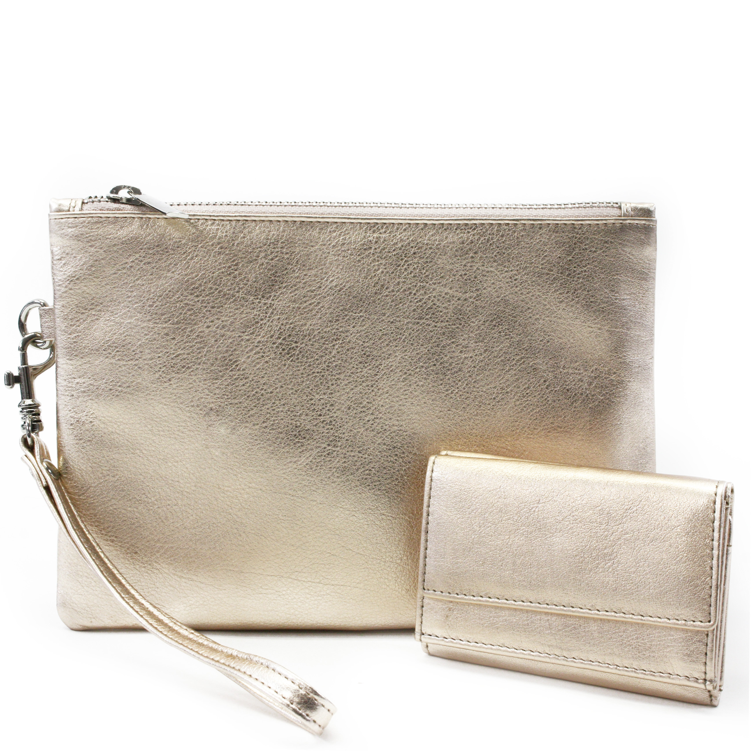 Zlatá sada dámské etue a peněženky Esther