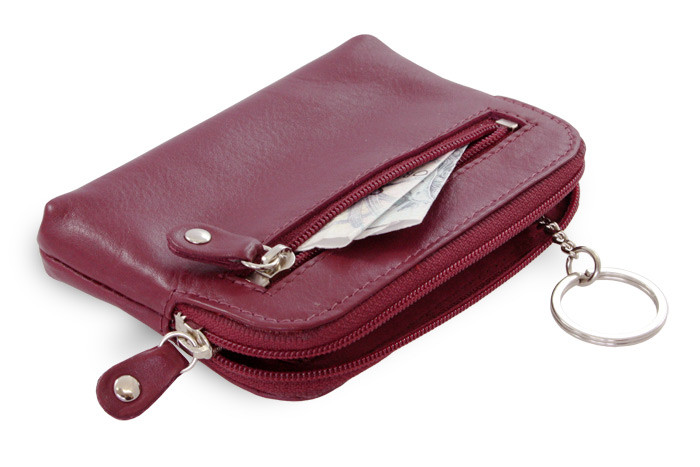 Vínově červená sada dámského batohu, peněženky a klíčenky Sakiya