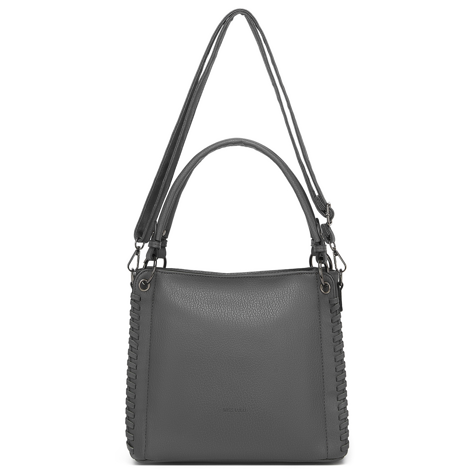 Šedá texturovaná kabelka do ruky i přes rameno Alina