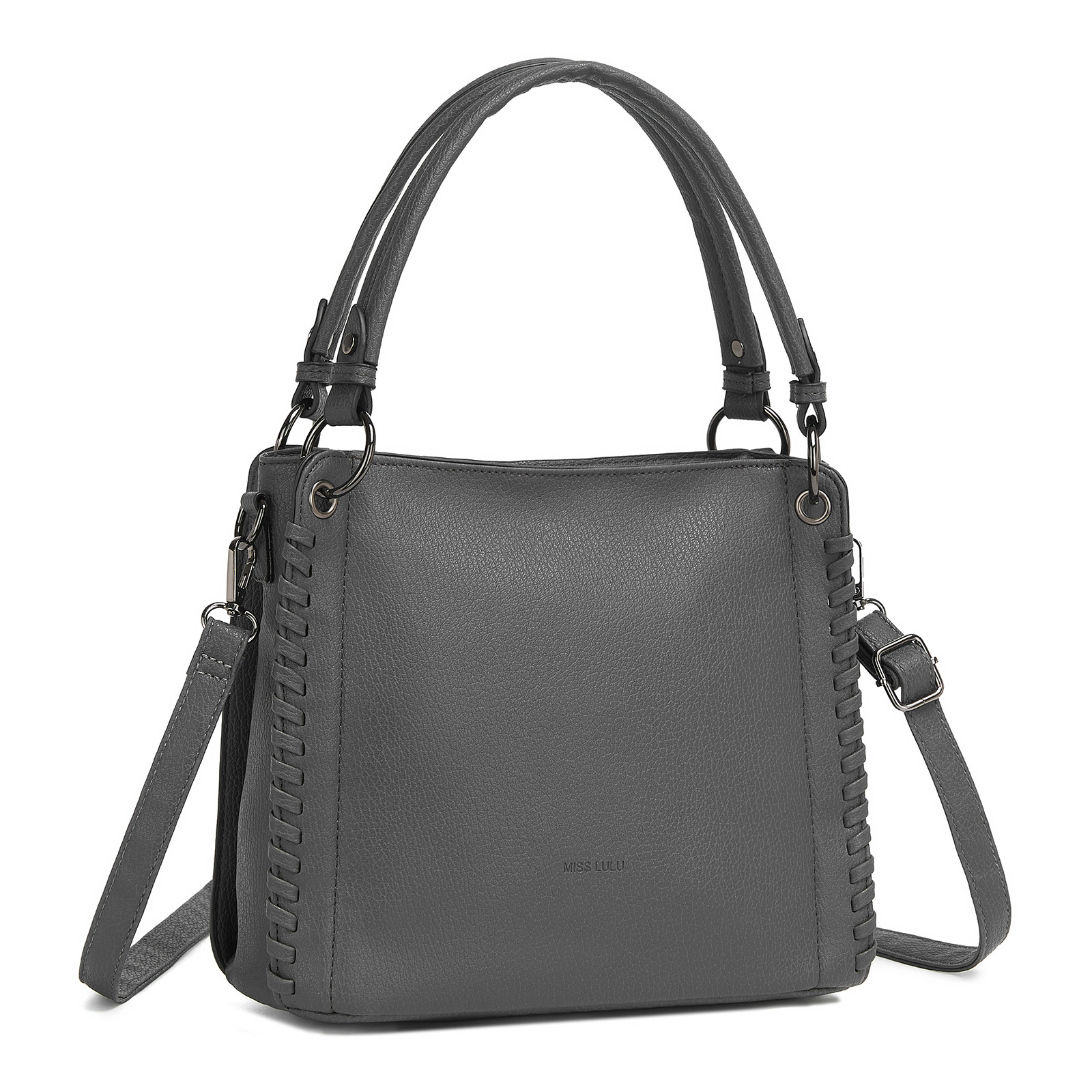 Šedá texturovaná kabelka do ruky i přes rameno Alina