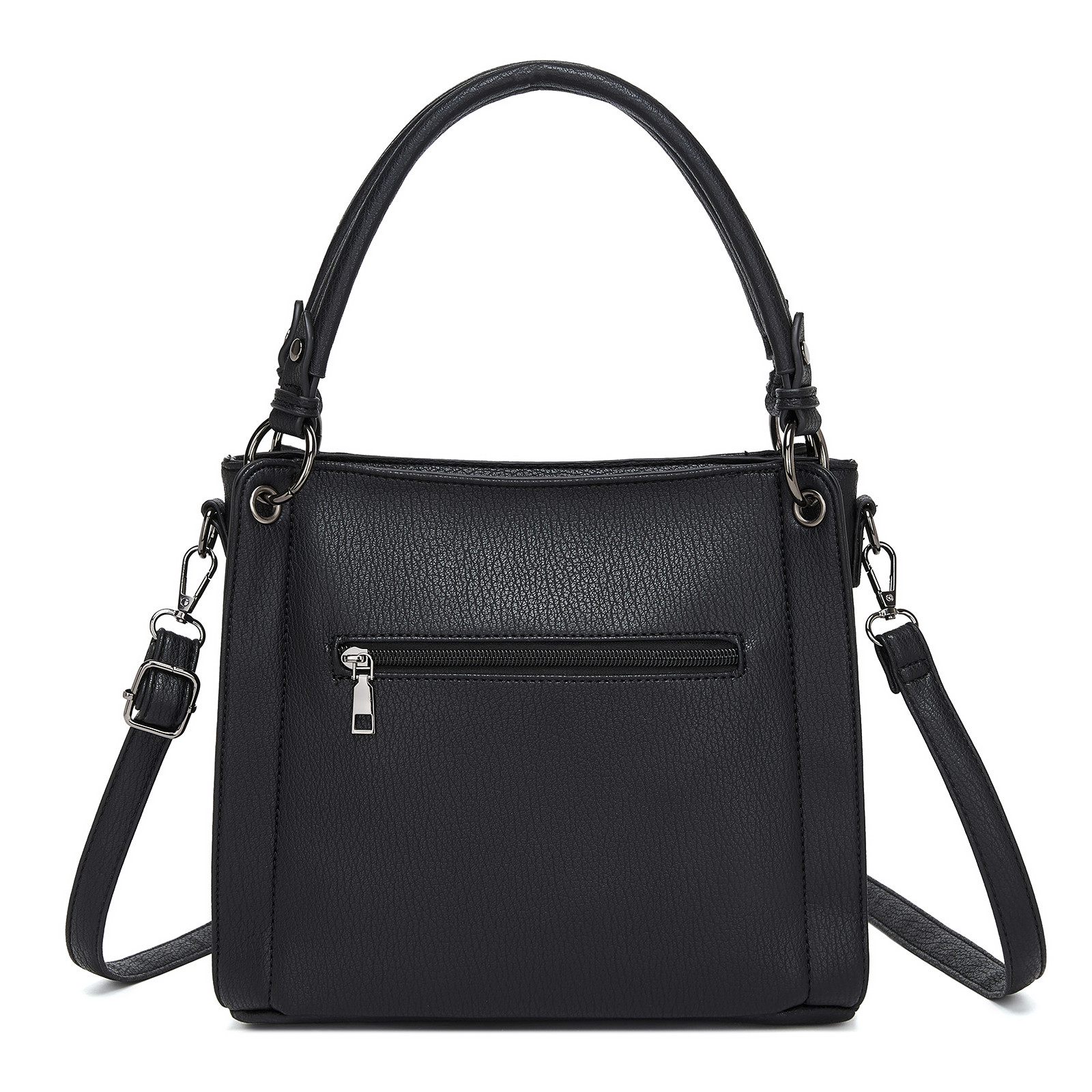 Černá texturovaná kabelka do ruky i přes rameno Alina