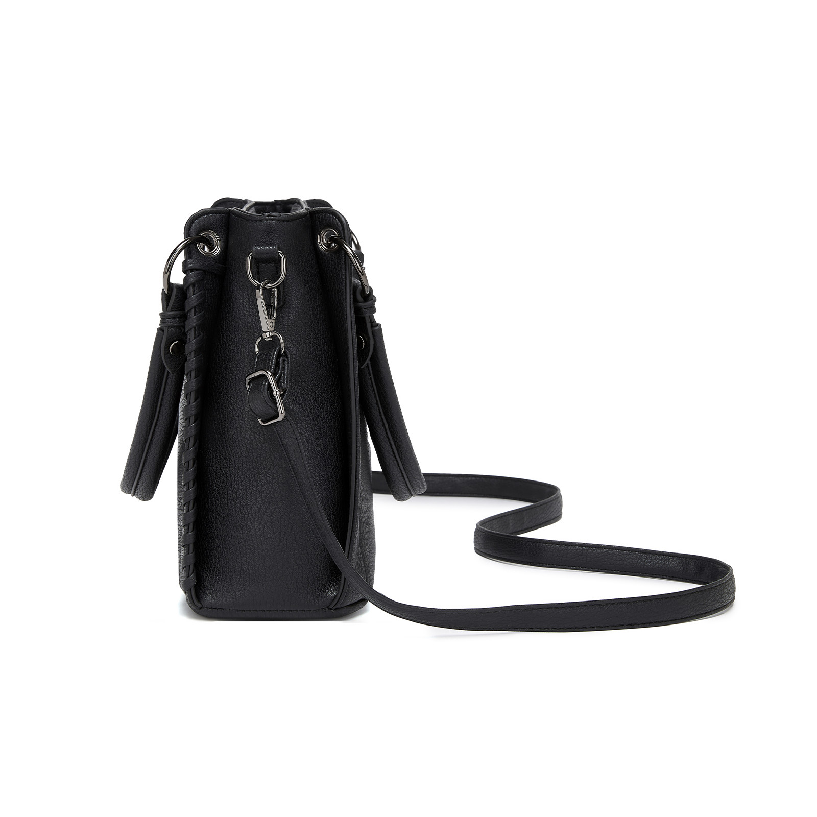 Černá texturovaná kabelka do ruky i přes rameno Alina