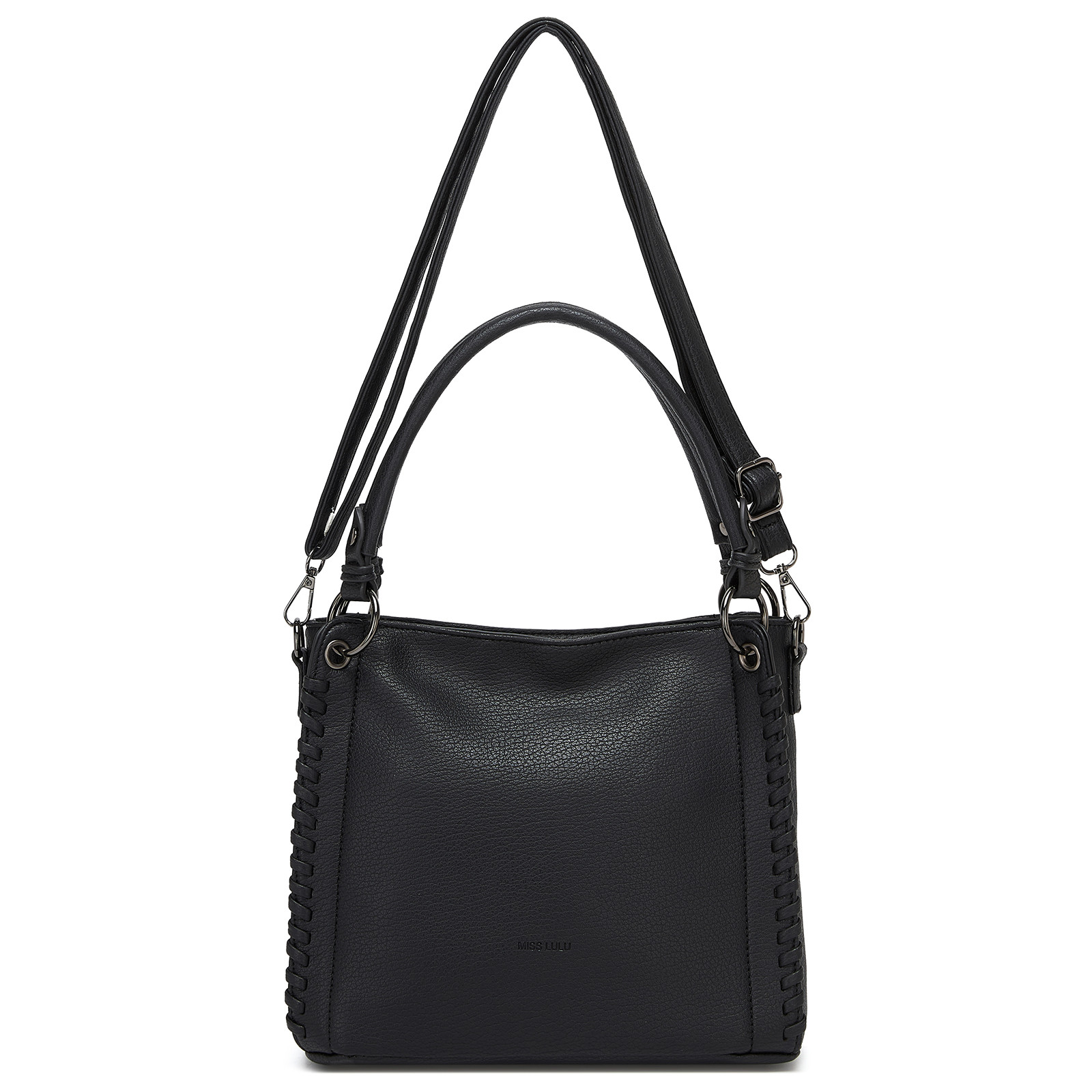 Černá texturovaná kabelka do ruky i přes rameno Alina