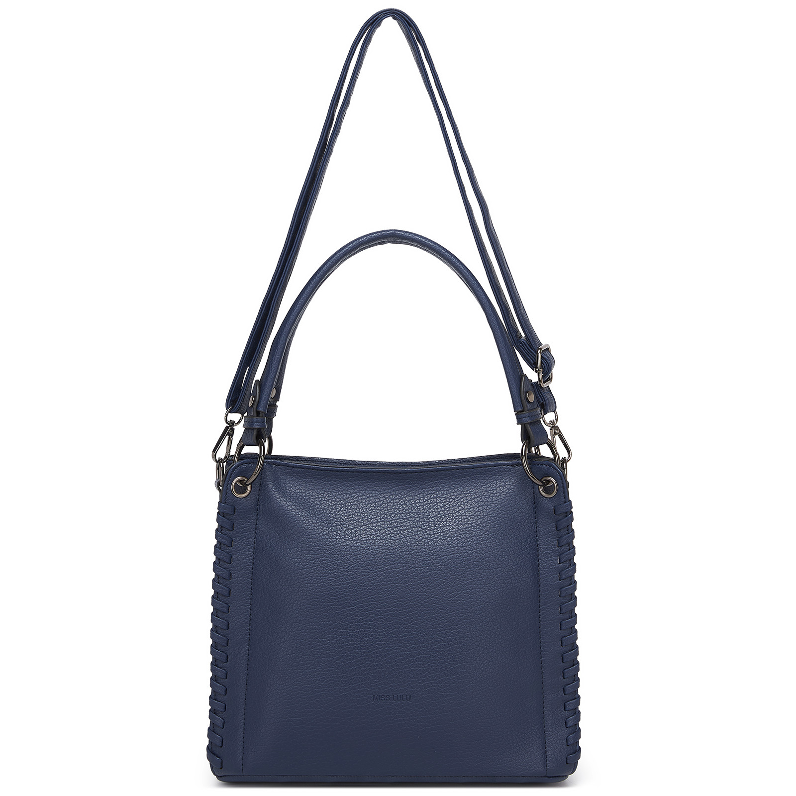 Tmavě modrá texturovaná kabelka do ruky i přes rameno Alina