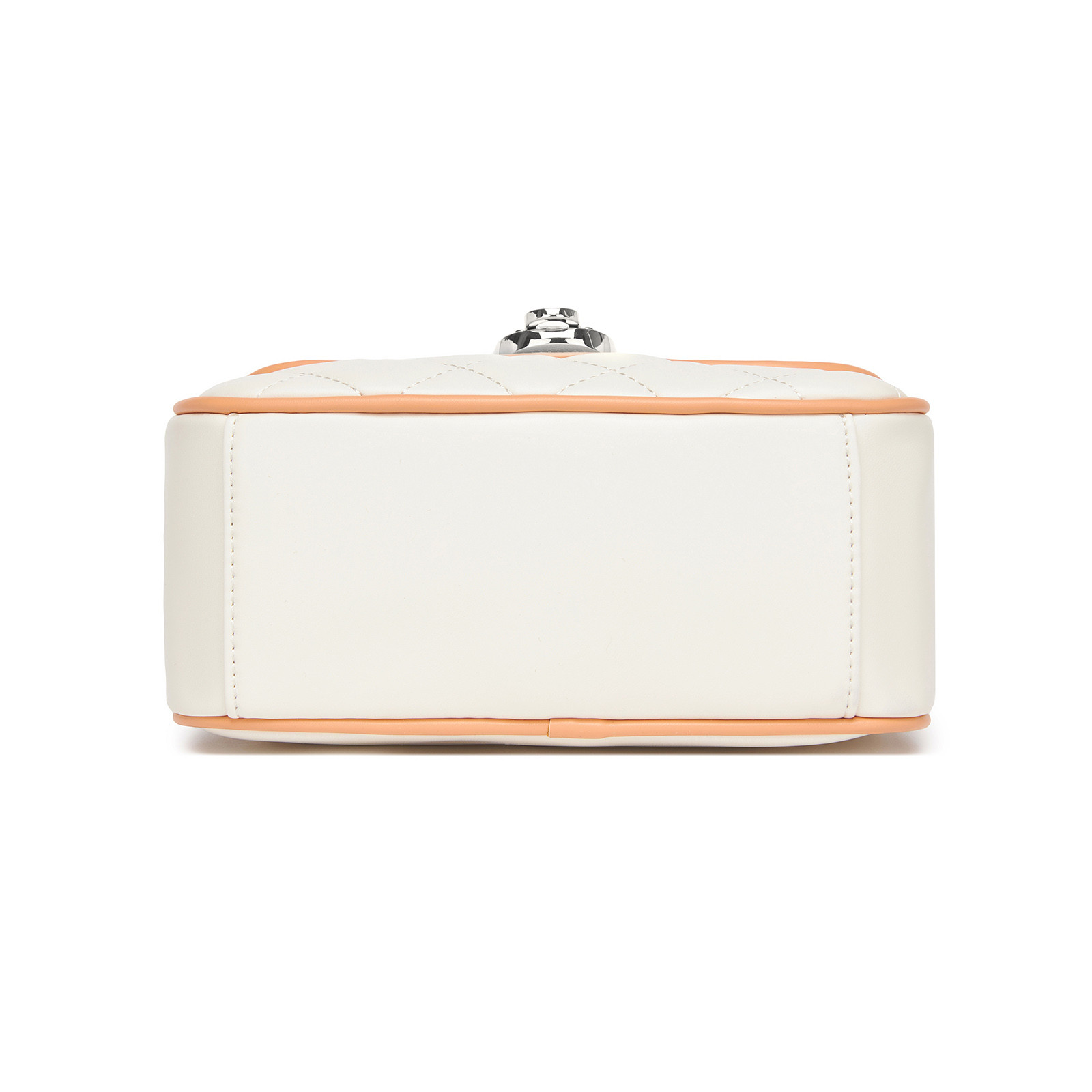 Smetanová dámská prošívaná kabelka s pevným zámkem Masato