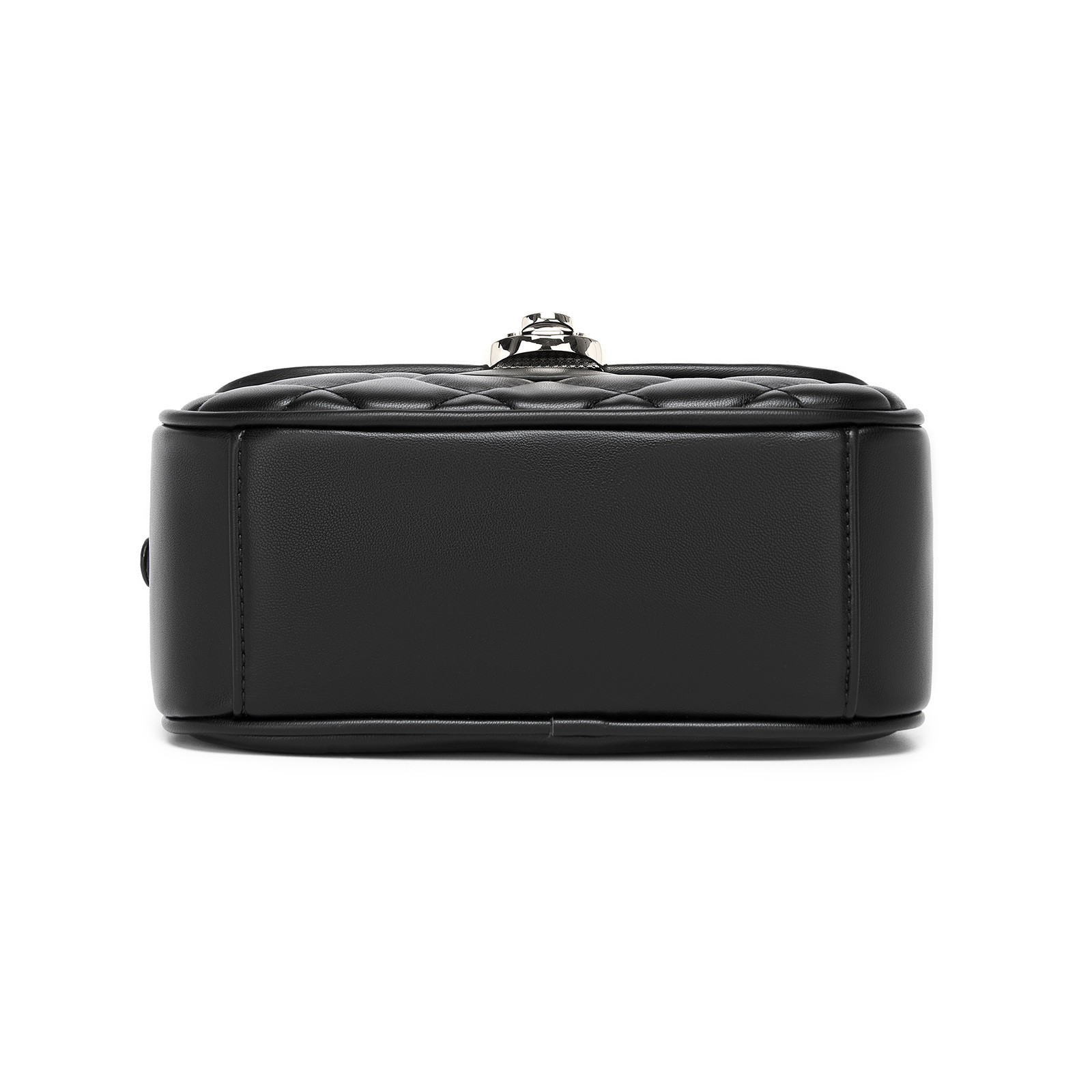 Černá dámská prošívaná kabelka s pevným zámkem Masato