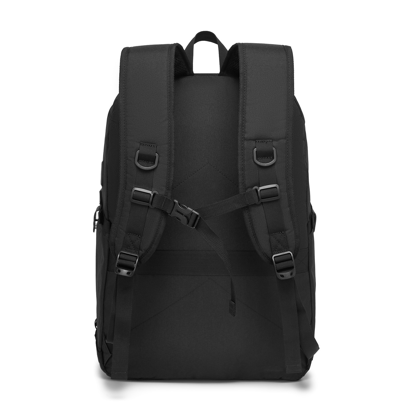 Černý praktický studentský batoh na notebook a s USB Fabbri